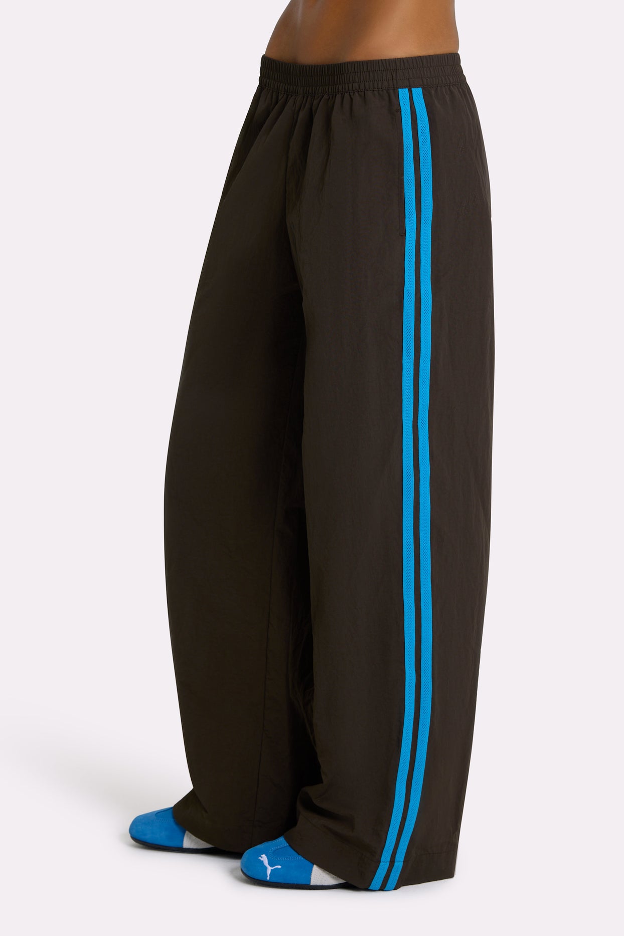 Woven Track Pants in Truffle - 4