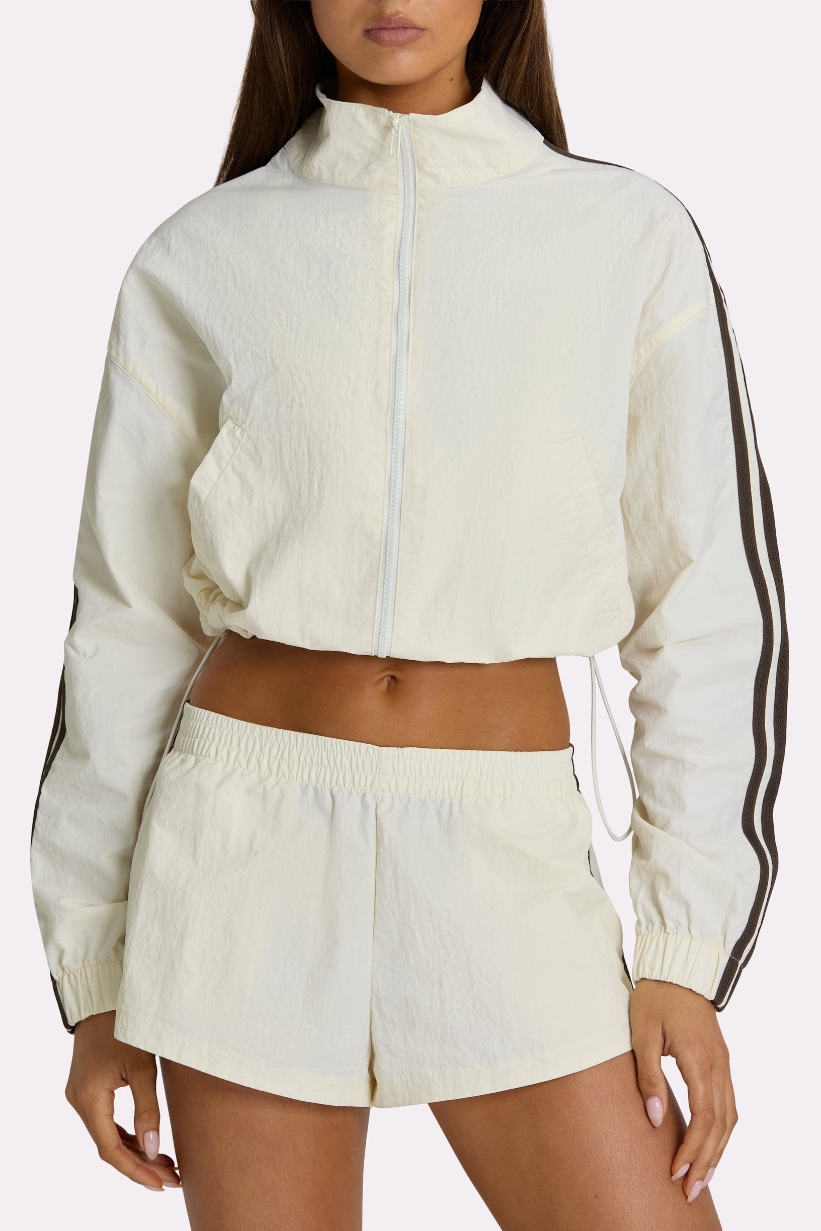 Woven Track Shorts in Coconut - 2