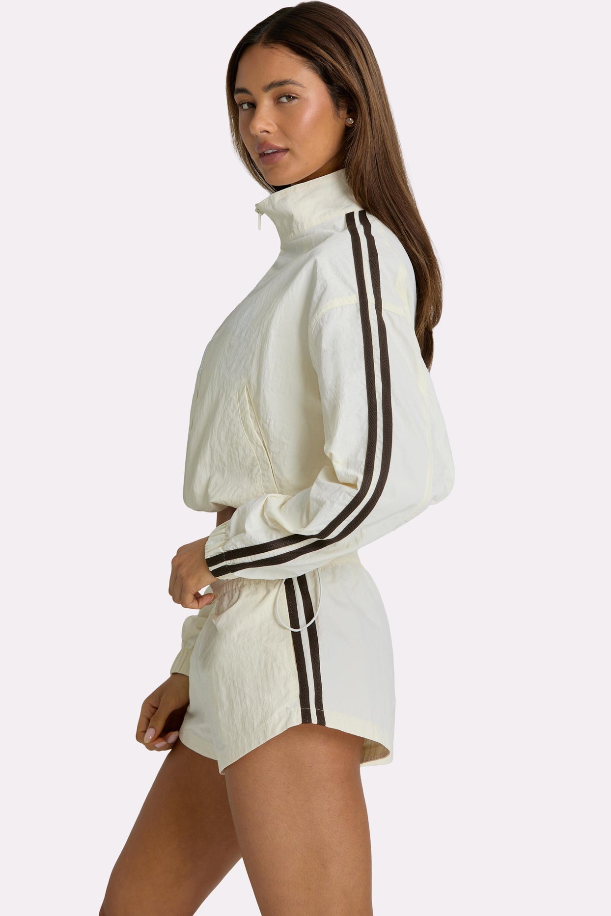 Woven Track Shorts in Coconut - 3