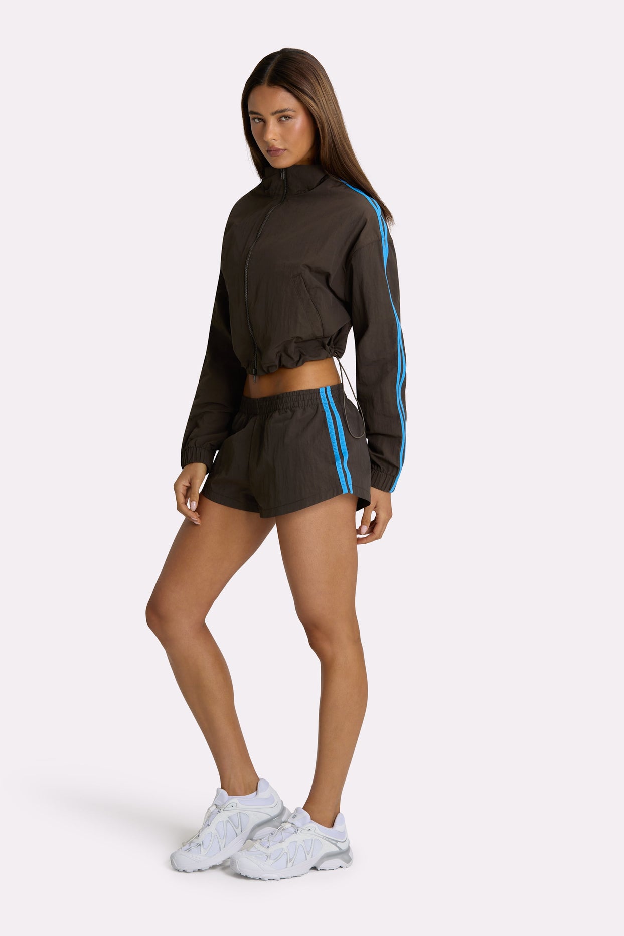 Woven Track Shorts in Truffle - 5