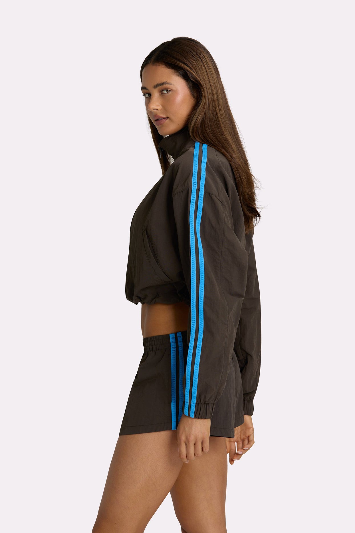 Woven Track Shorts in Truffle - 3