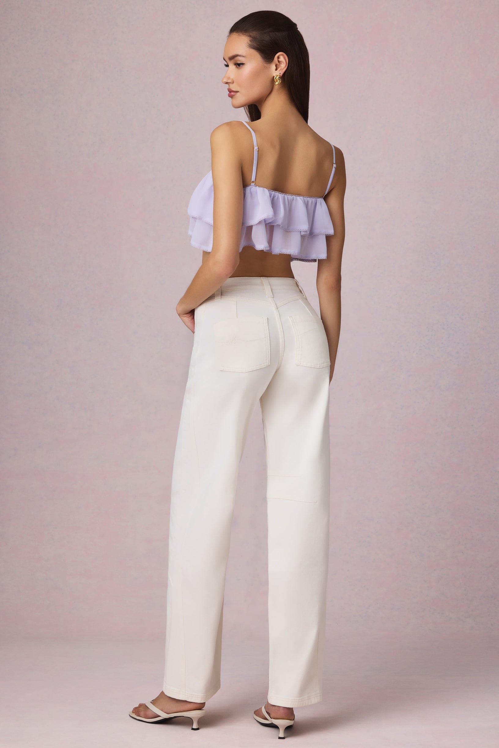 Mid-Rise Barrel-Leg Jeans in Ecru Wash - 2