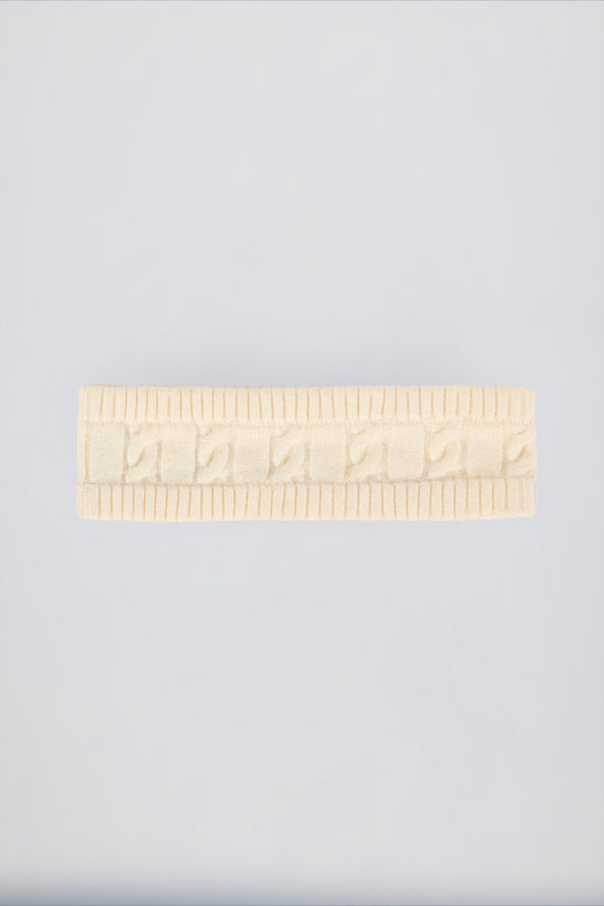 Cable-Knit Headband in Cream