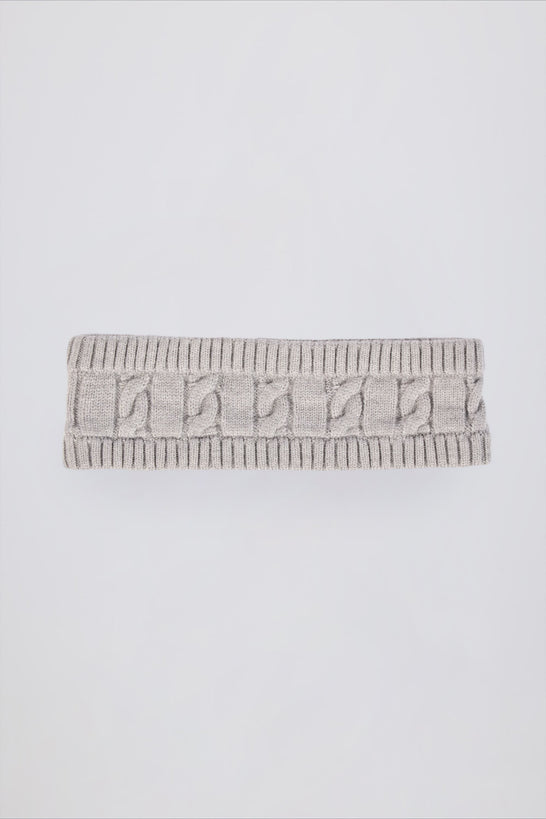 Cable-Knit Headband in Grey Marl