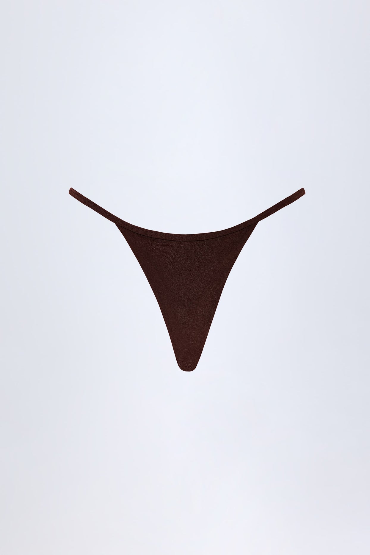 Charm-Detail Thong Bikini Bottoms in Dark Chocolate - 4