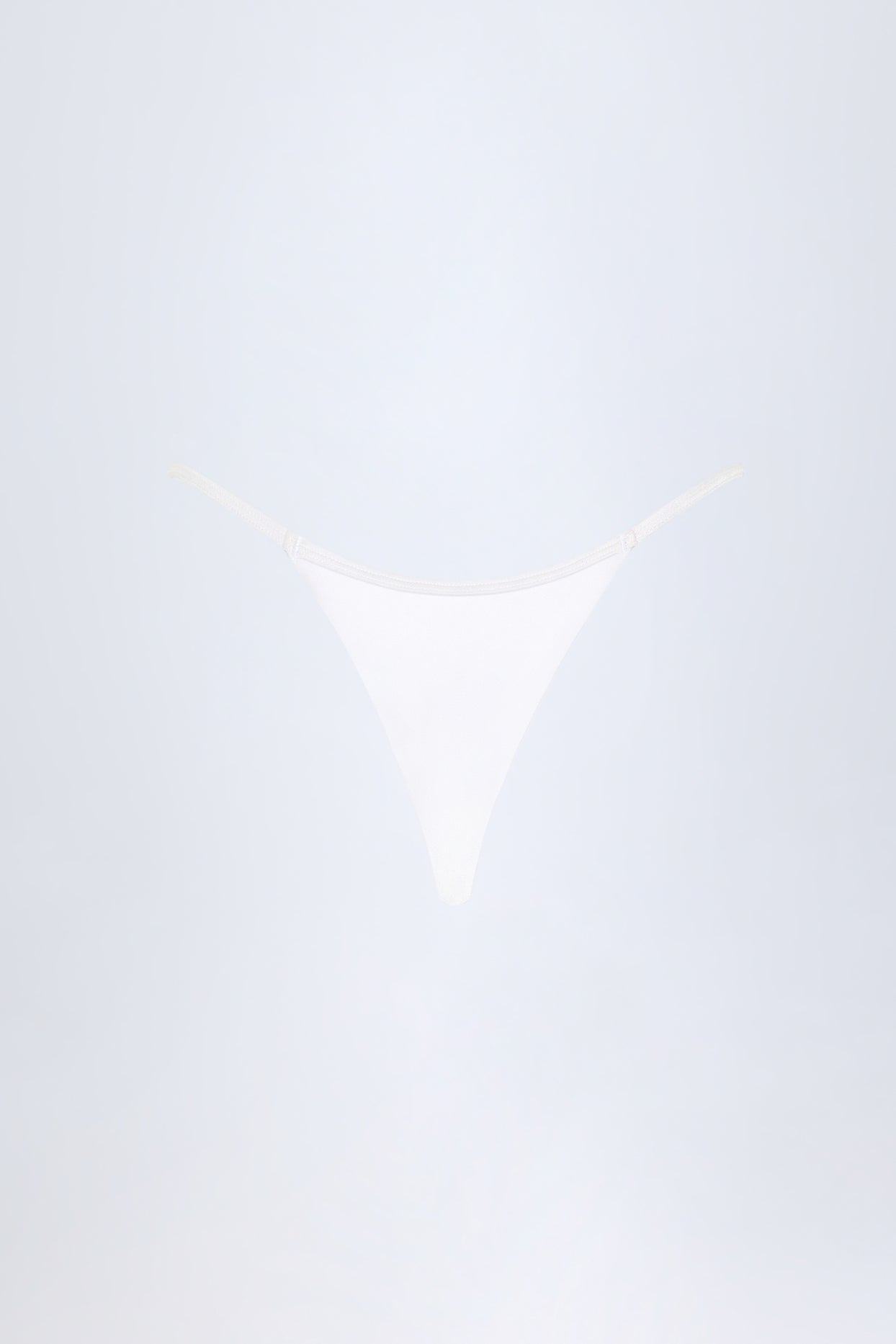Charm-Detail Thong Bikini Bottoms in White - 4