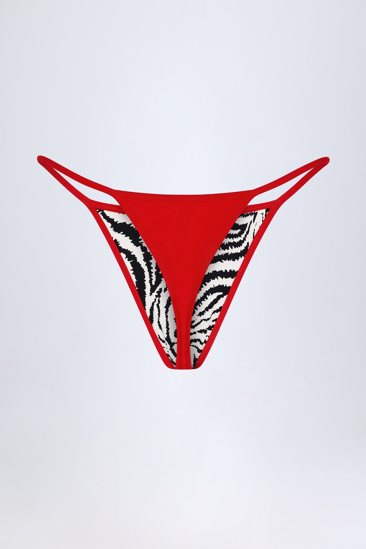 Thong Bikini Bottoms in Zebra Print - 10