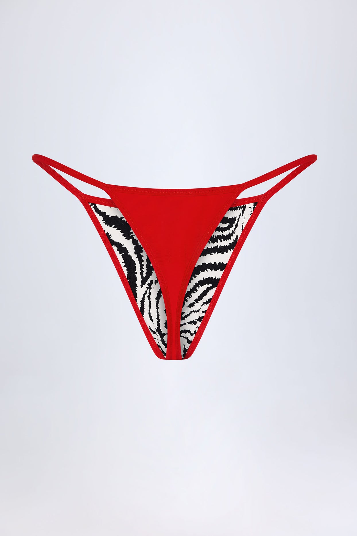 Thong Bikini Bottoms in Zebra Print - 6