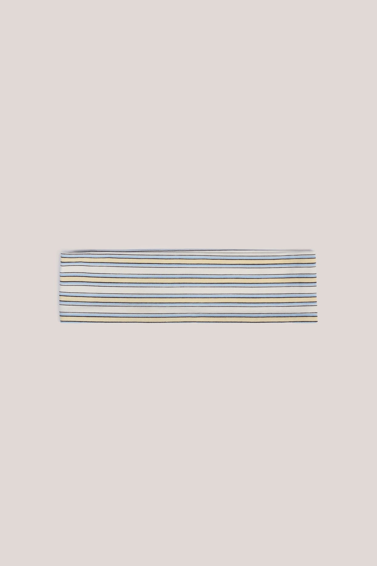 Modal Ribbed Headband in Blue & Yellow Stripe - 2