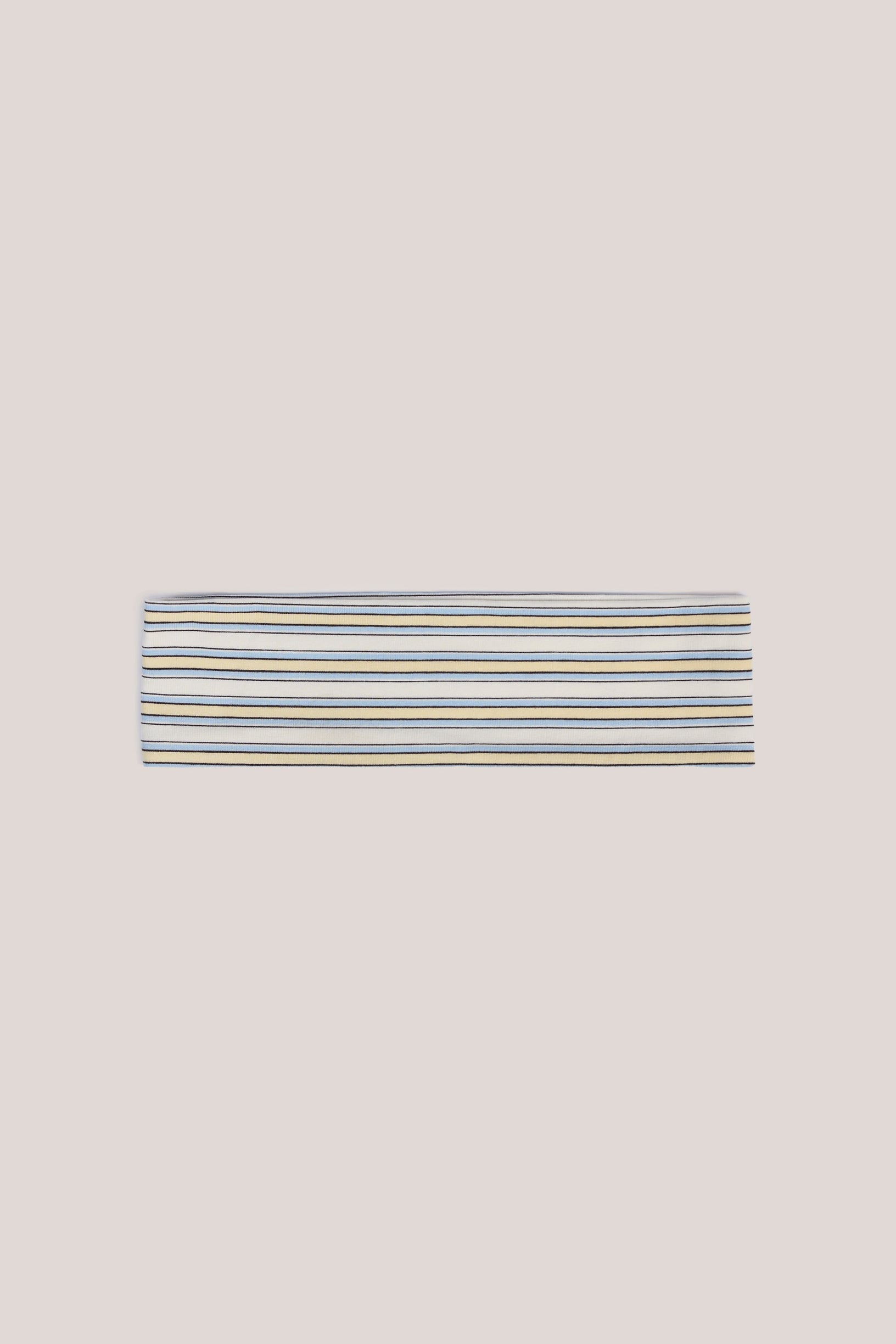 Modal Ribbed Headband in Blue & Yellow Stripe - 2