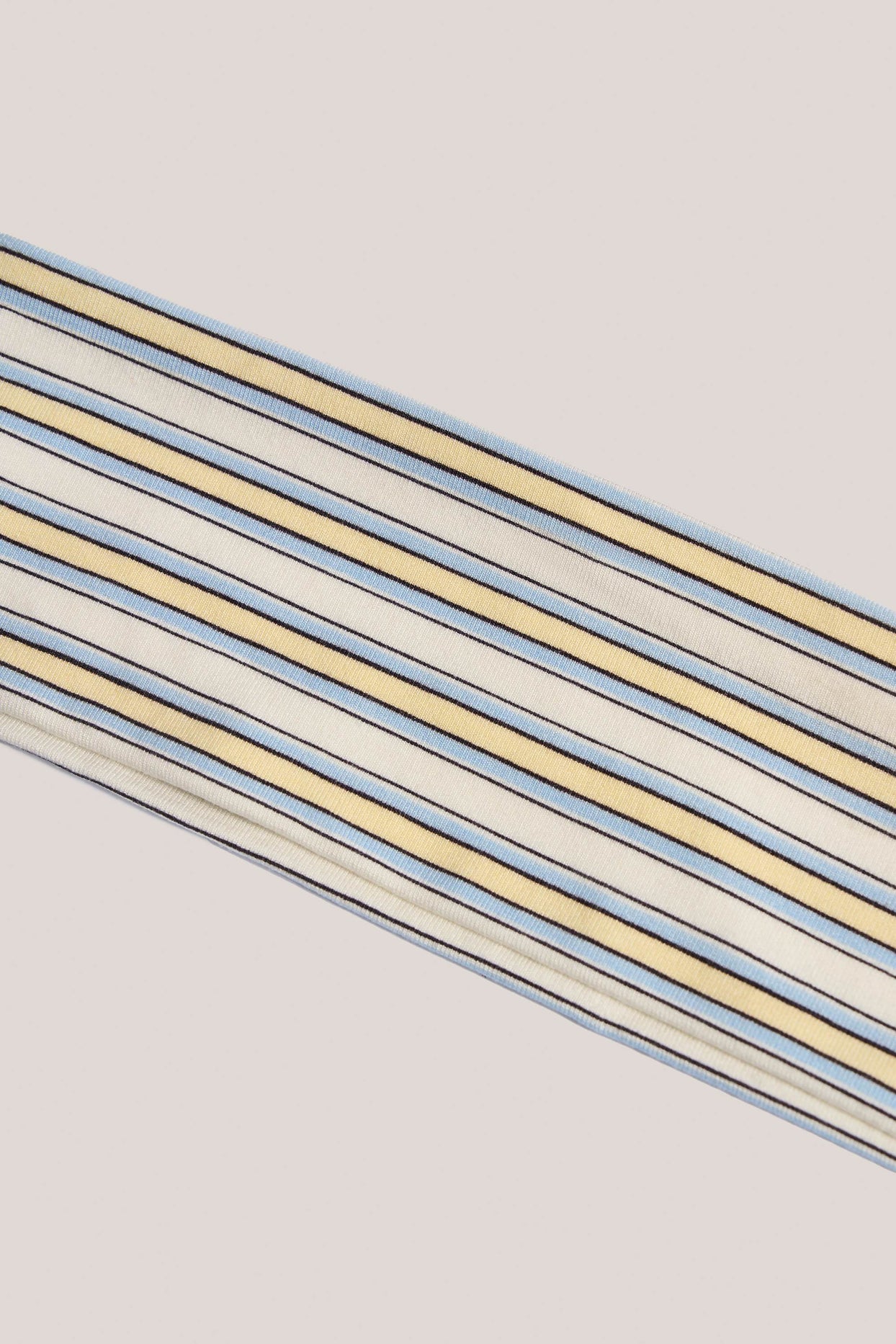 Modal Ribbed Headband in Blue & Yellow Stripe - 4