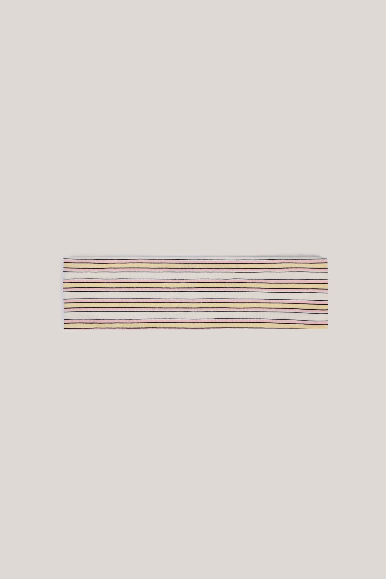 Modal Ribbed Headband in Pink & Yellow Stripe - 2