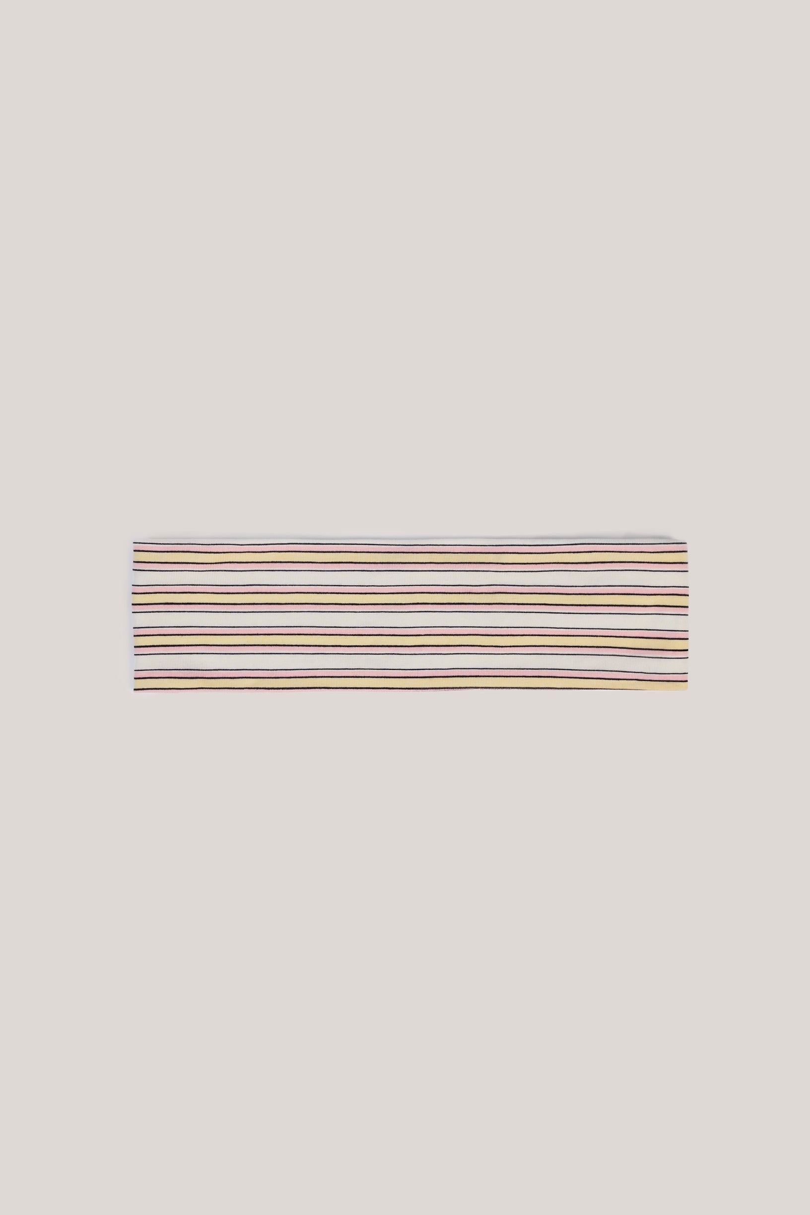 Modal Ribbed Headband in Pink & Yellow Stripe - 2