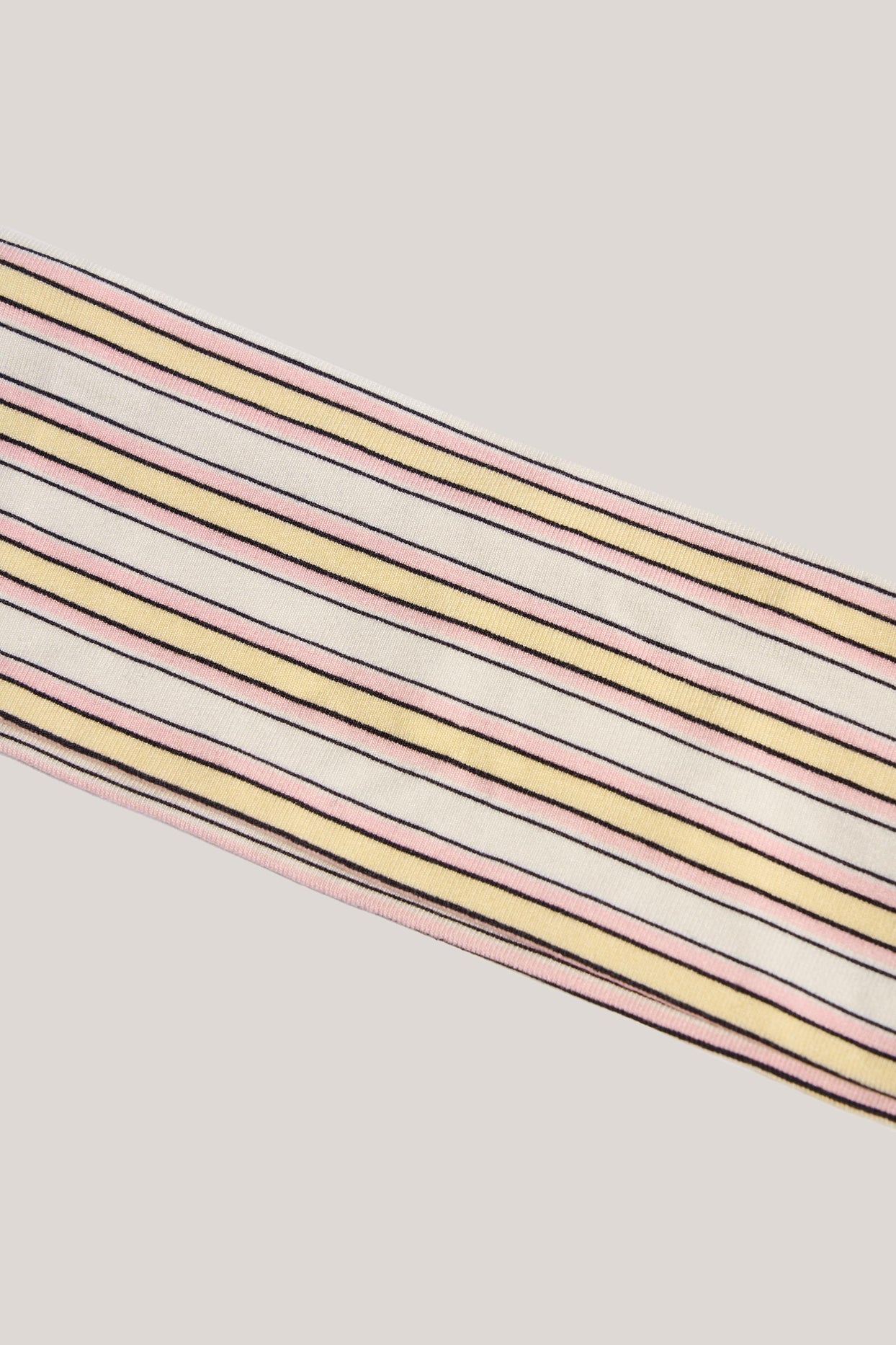 Modal Ribbed Headband in Pink & Yellow Stripe - 4