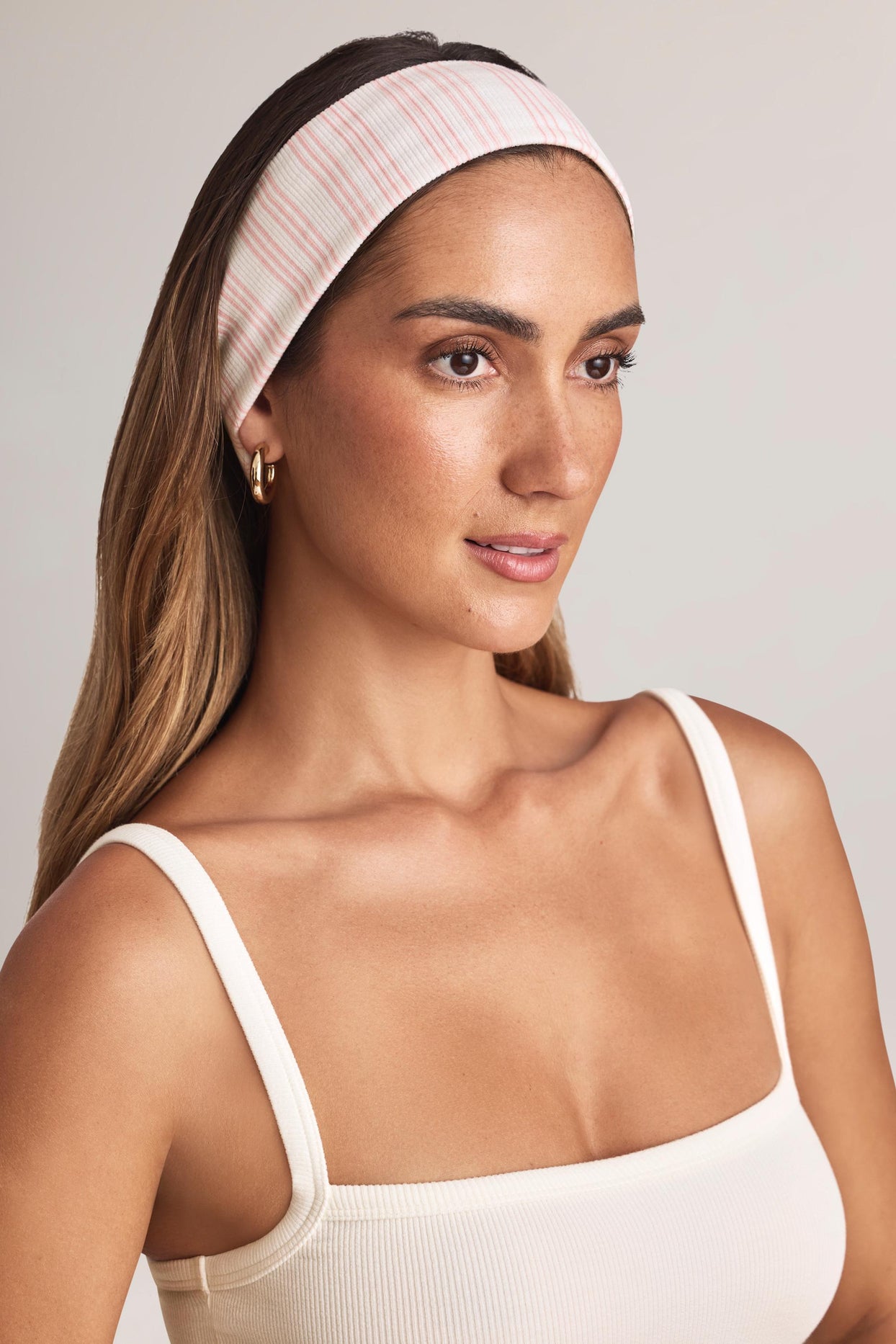 Modal Ribbed Headband in Stripe Print - 2