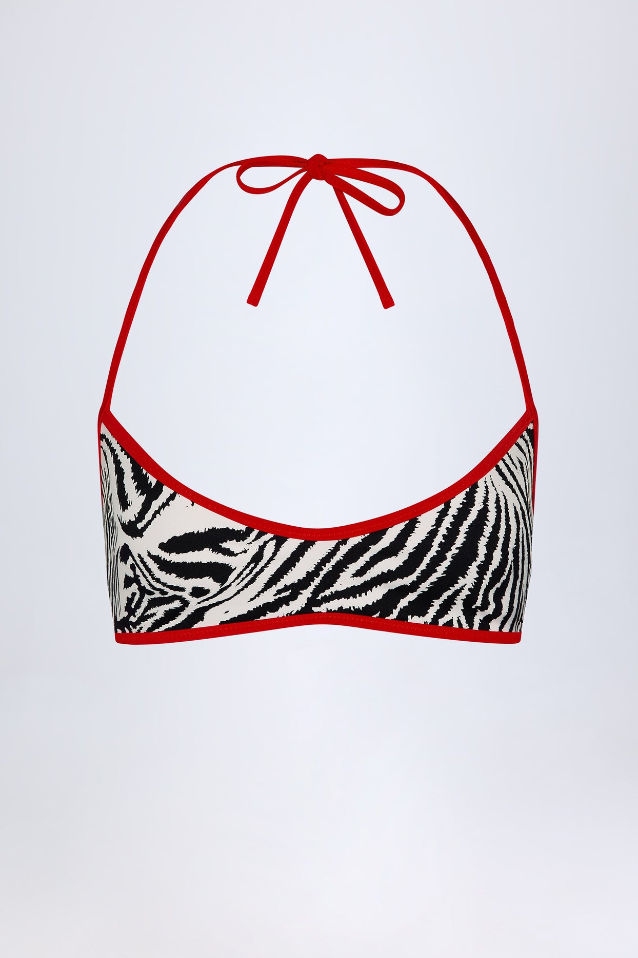 Reversible Halterneck Bikini Top in Zebra Print - 5