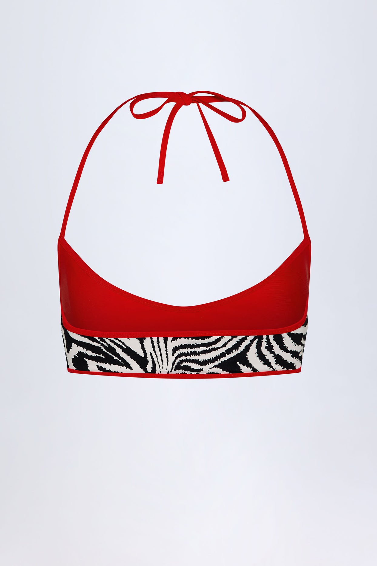 Reversible Halterneck Bikini Top in Zebra Print - 6