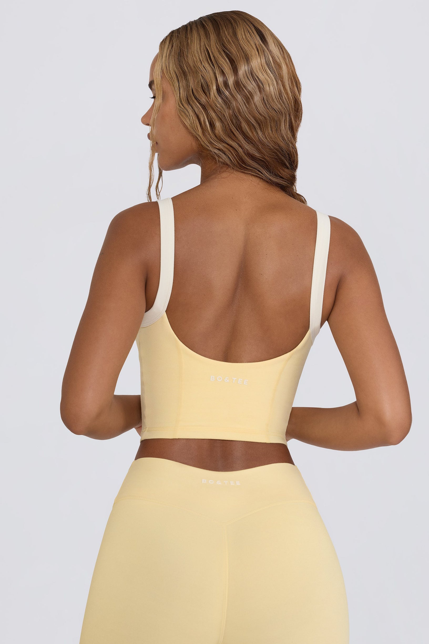 Cropped Tank Top in Lemon Marl - 2