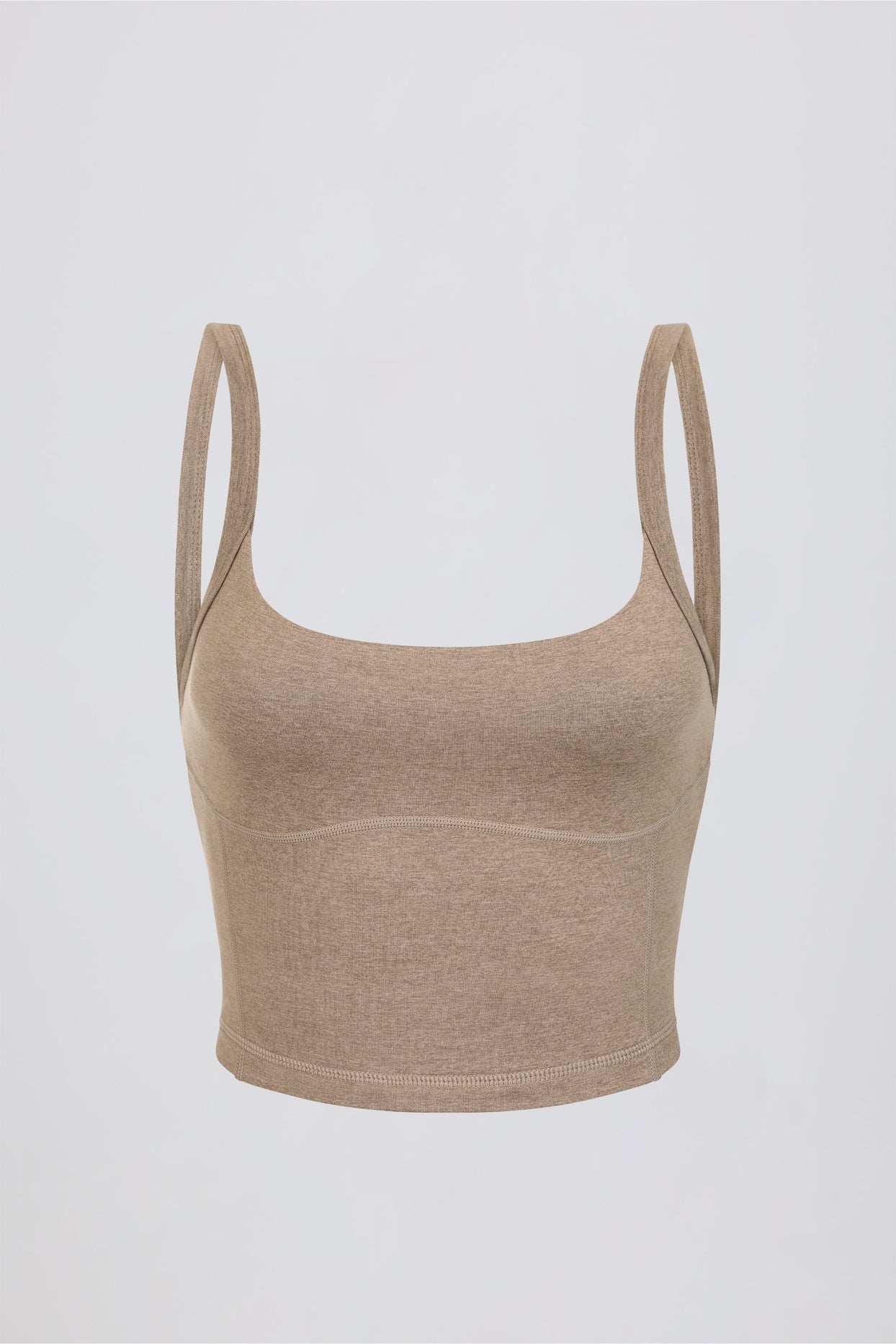 Cropped Tank Top in Mocha Marl - 5