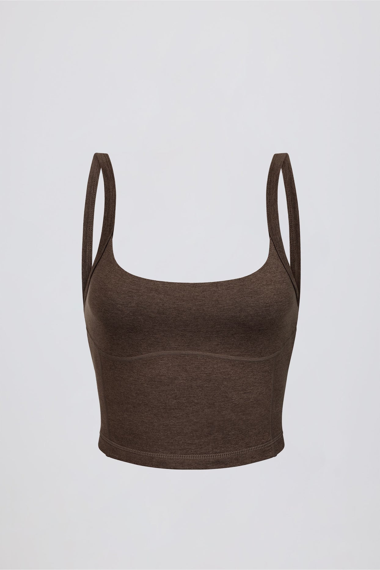 Cropped Tank Top in Pecan Marl - 5