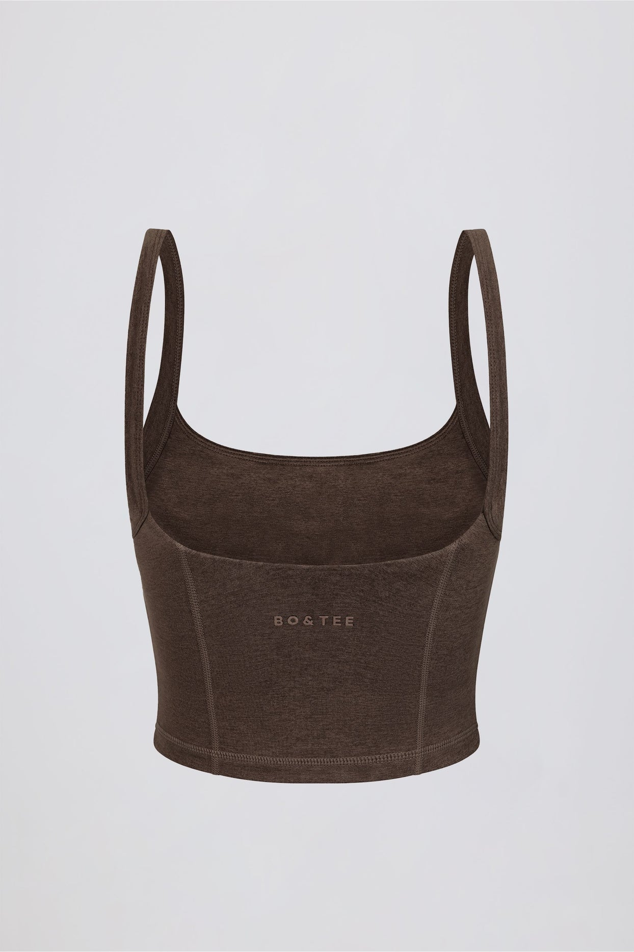 Cropped Tank Top in Pecan Marl - 6