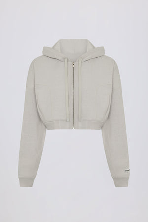 Lightweight Knit V-Neck Oversized Jumper in Light Grey