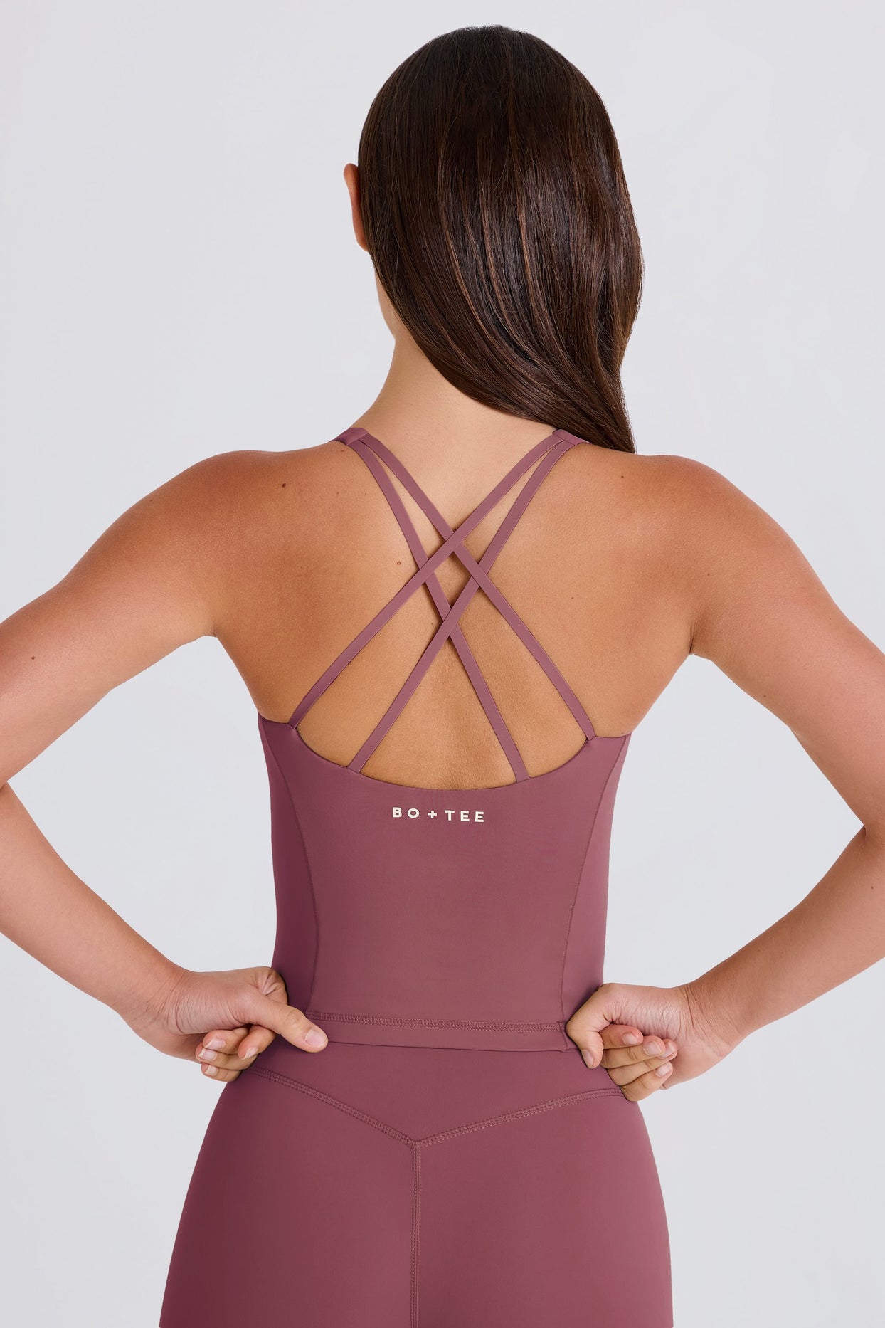 Crossback Longline Tank Top in Acai - 4