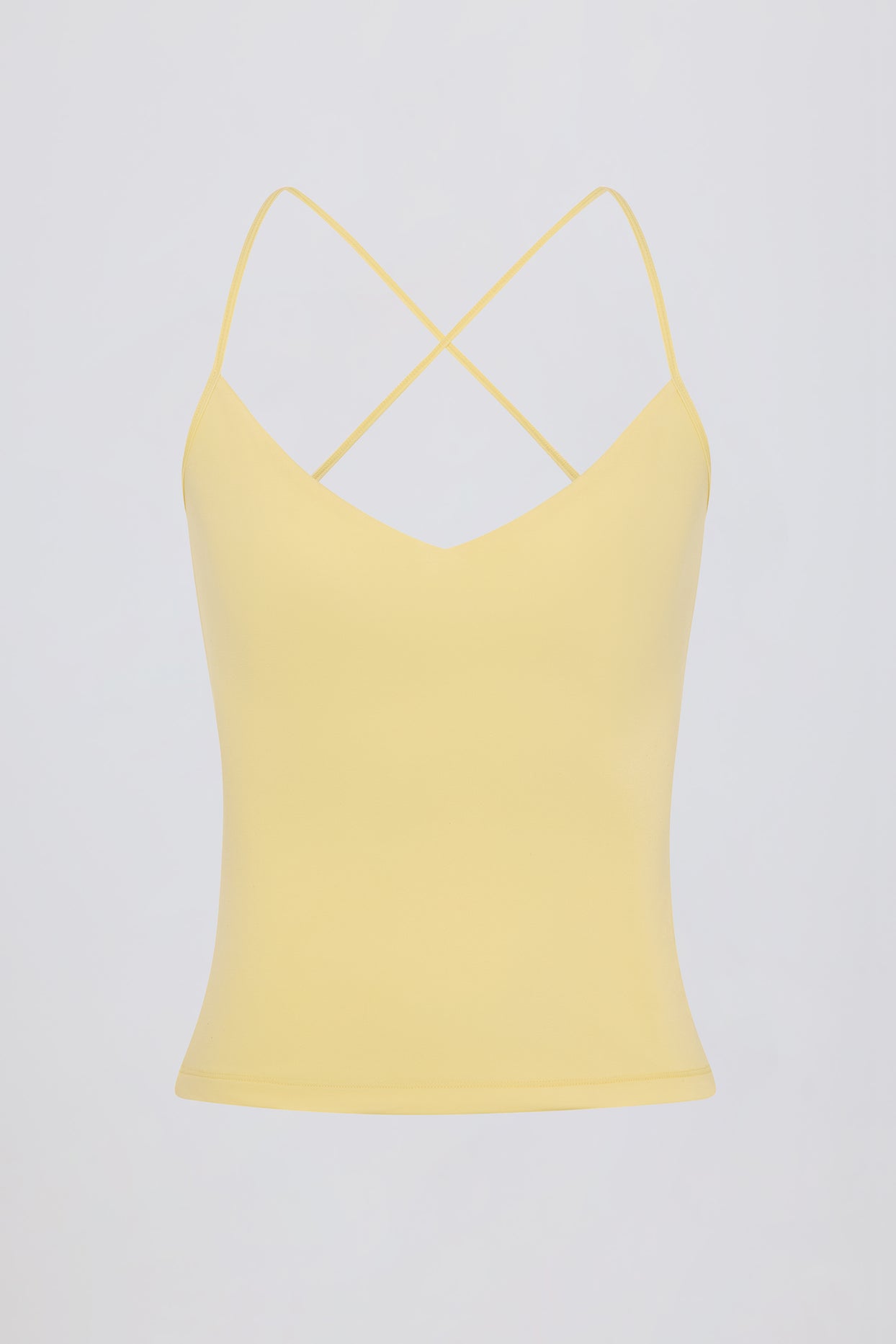 Cross-Back Tank Top in Lemon - 1
