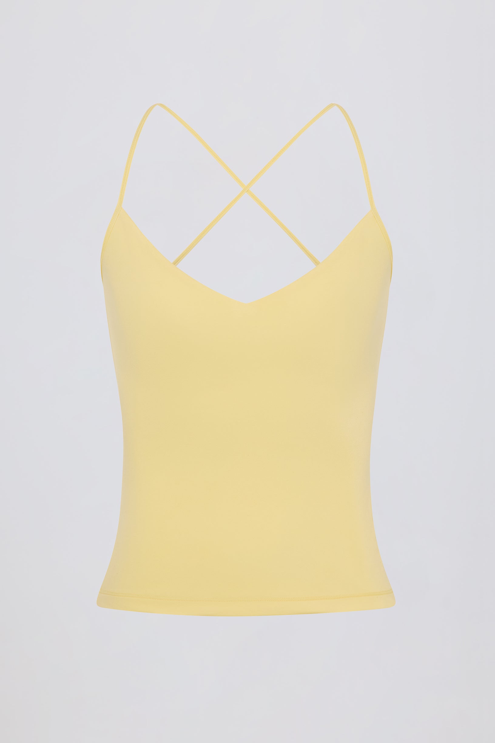 Cross-Back Tank Top in Lemon - 1