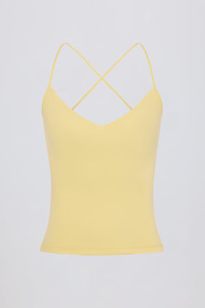 Cross-Back Tank Top in Lemon