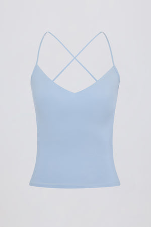 Cross-Back Tank Top in Sky