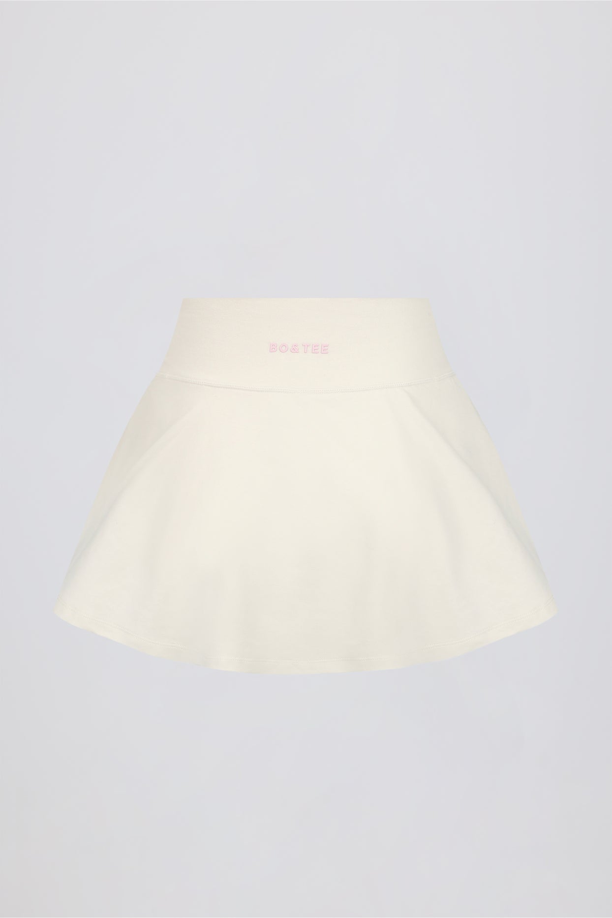 Brushed Jersey Crossover Mini Skort in Vanilla - 7