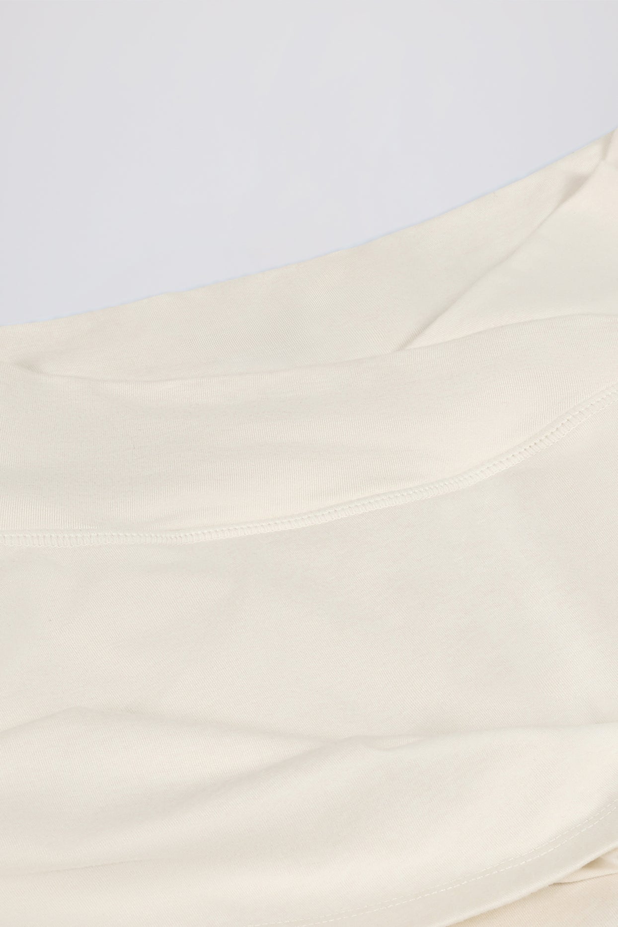 Brushed Jersey Crossover Mini Skort in Vanilla - 8