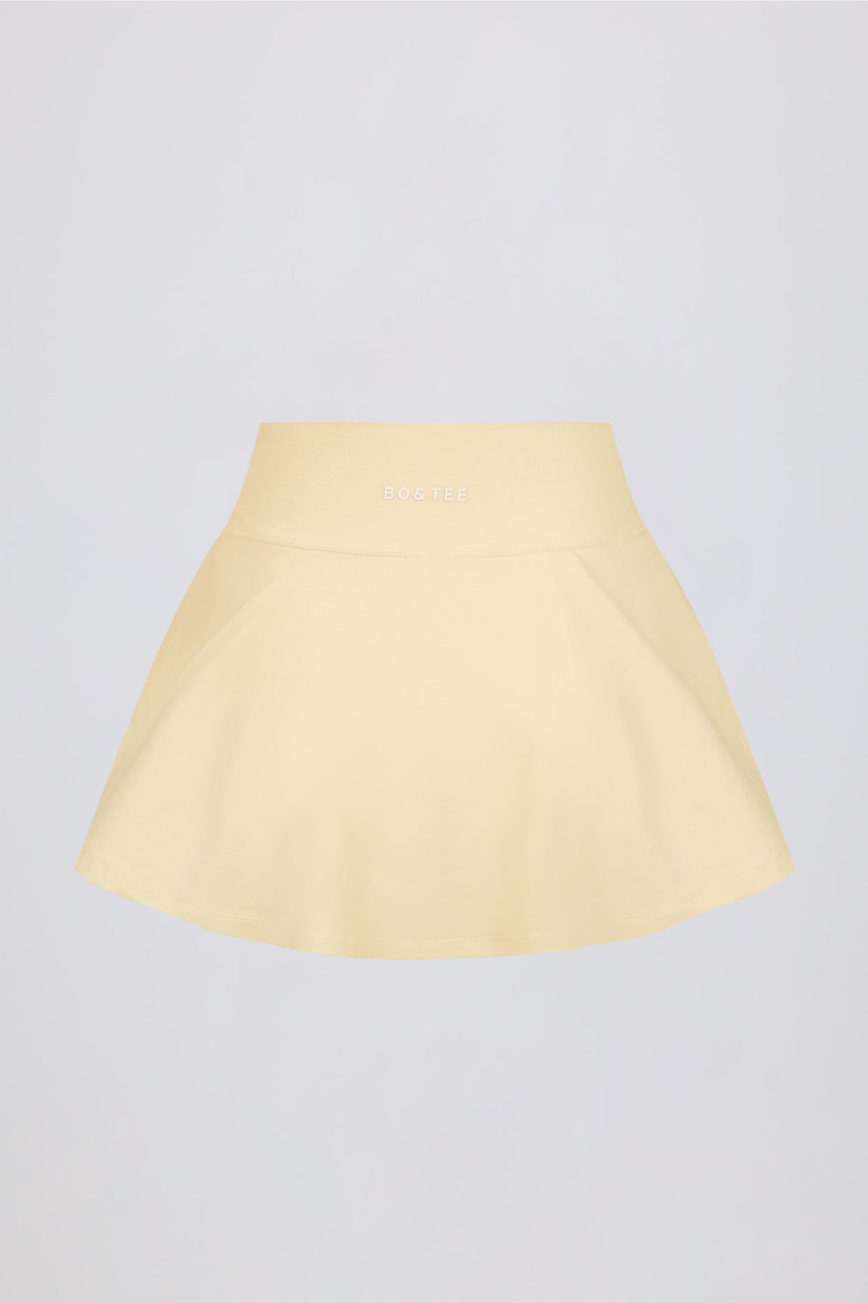 Brushed Jersey Crossover Mini Skort in Lemon Marl - 6