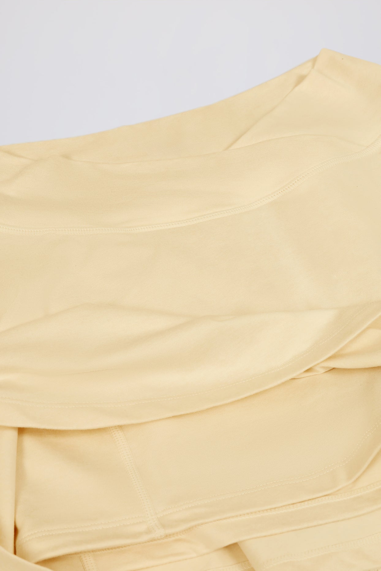 Brushed Jersey Crossover Mini Skort in Lemon Marl - 7