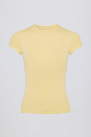 Cut-Out Longline T-Shirt in Lemon