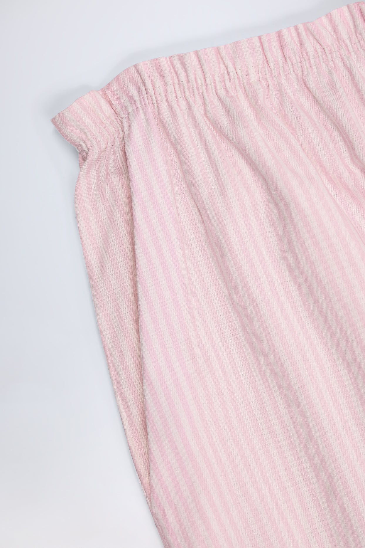 Wide-Leg Cotton-Poplin Trousers in Pink White Stripe - 7