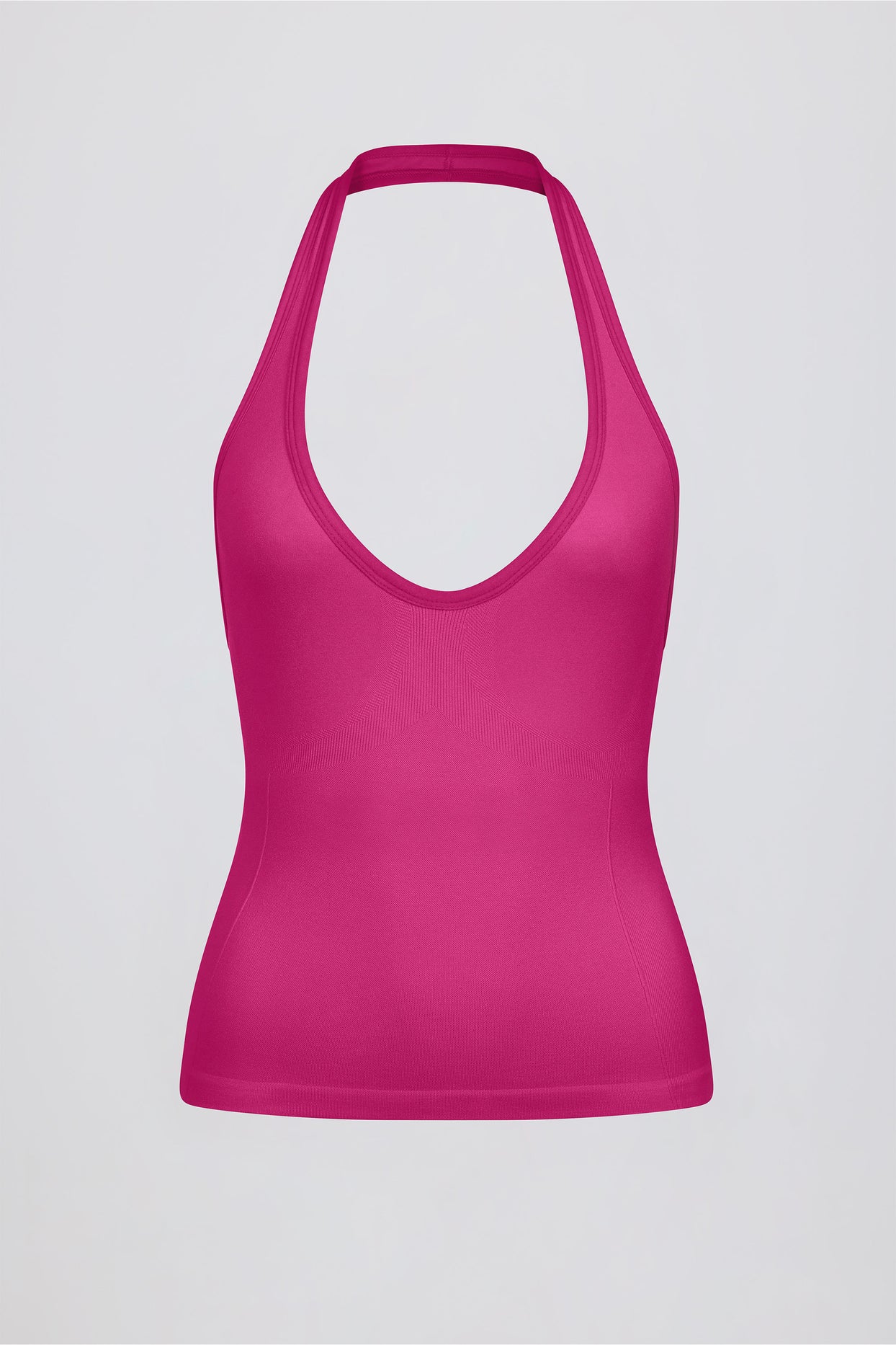 Define Luxe Halterneck Tank Top in Berry - 7