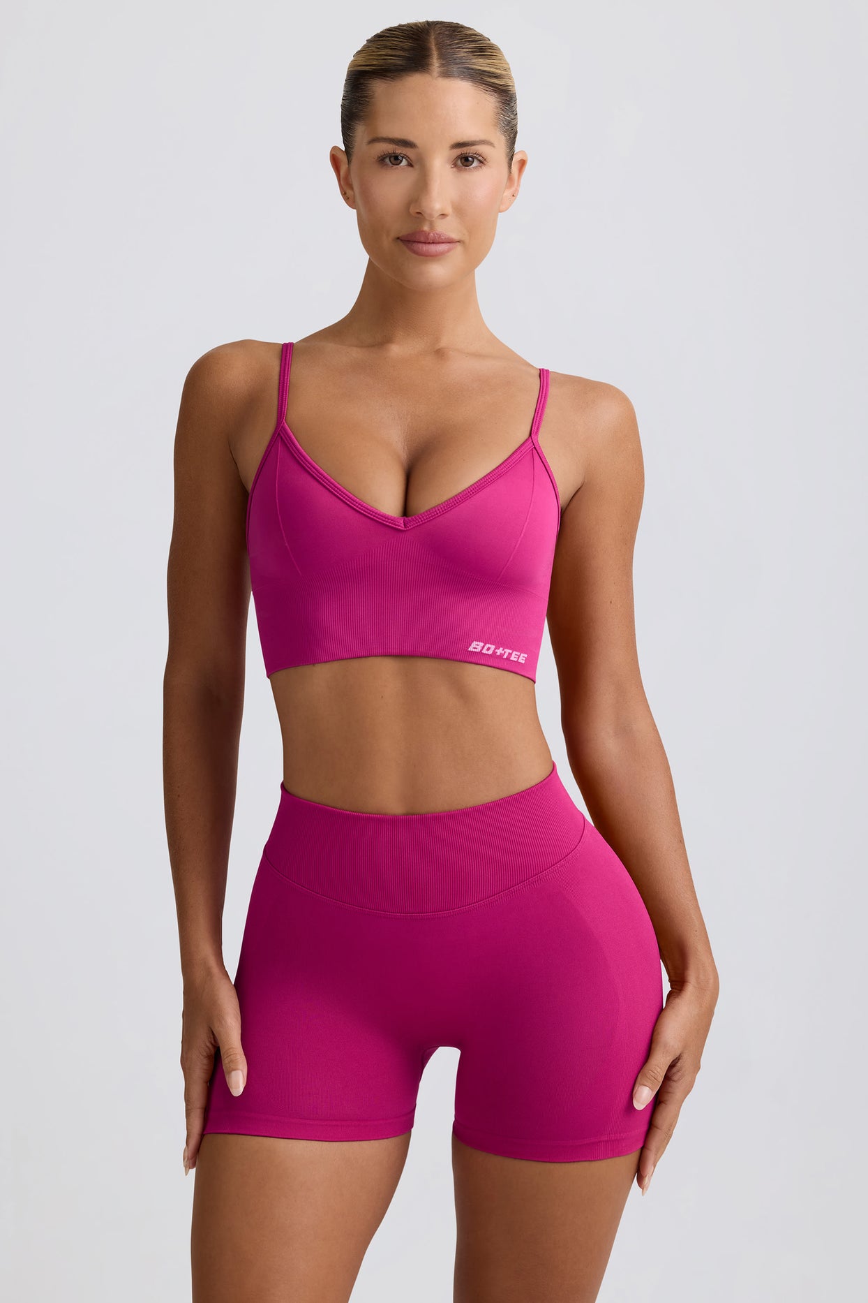 Define Luxe Mini Shorts in Berry - 2