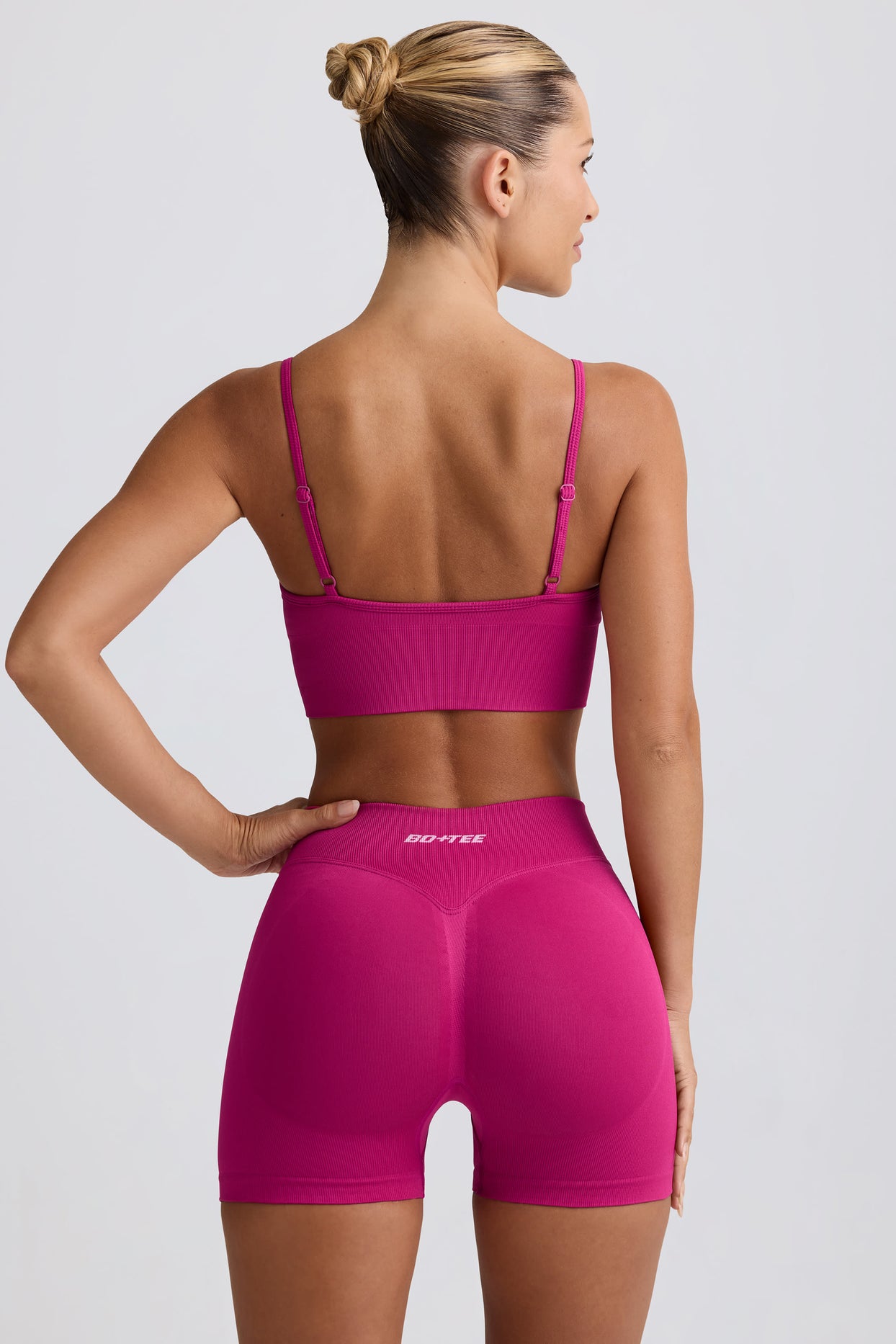 Define Luxe Mini Shorts in Berry - 3