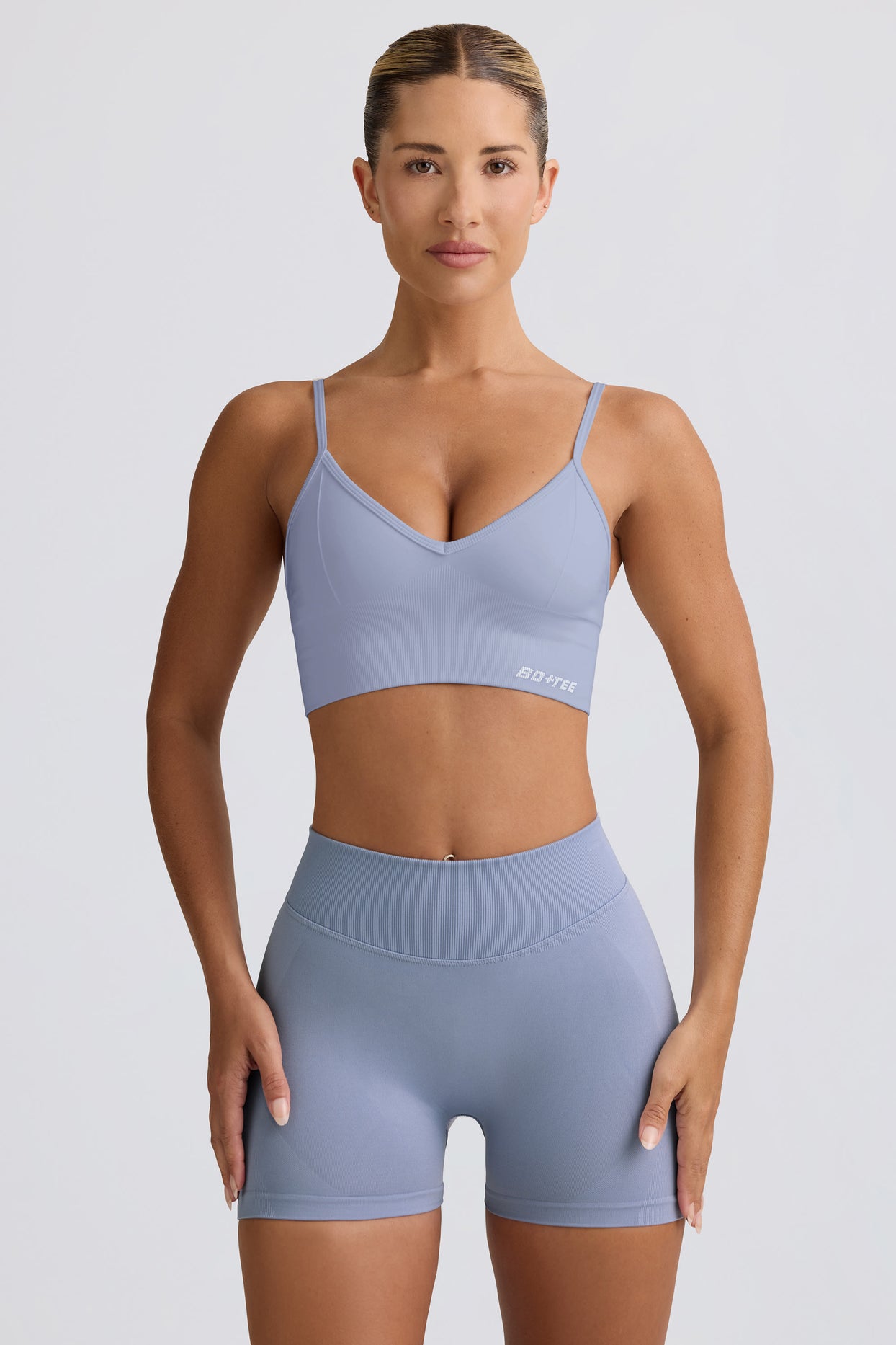 Define Luxe Mini Shorts in Blue Grey - 2