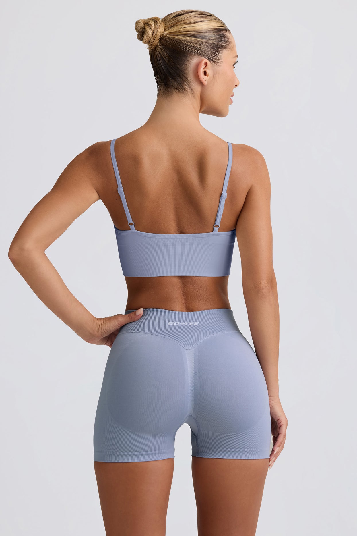 Define Luxe Mini Shorts in Blue Grey - 3