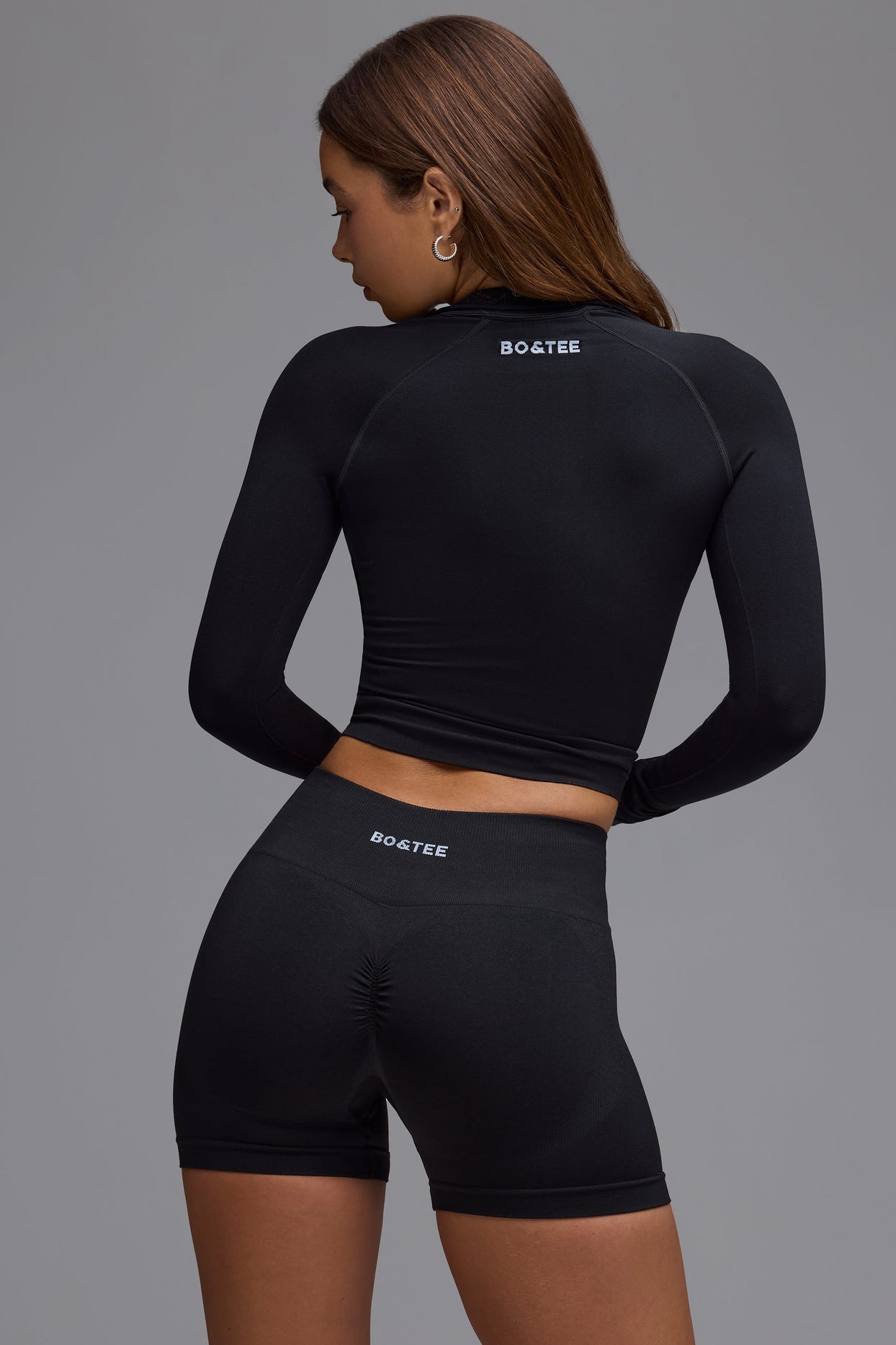 Define Luxe High-Waist Mini Shorts in Black - 3