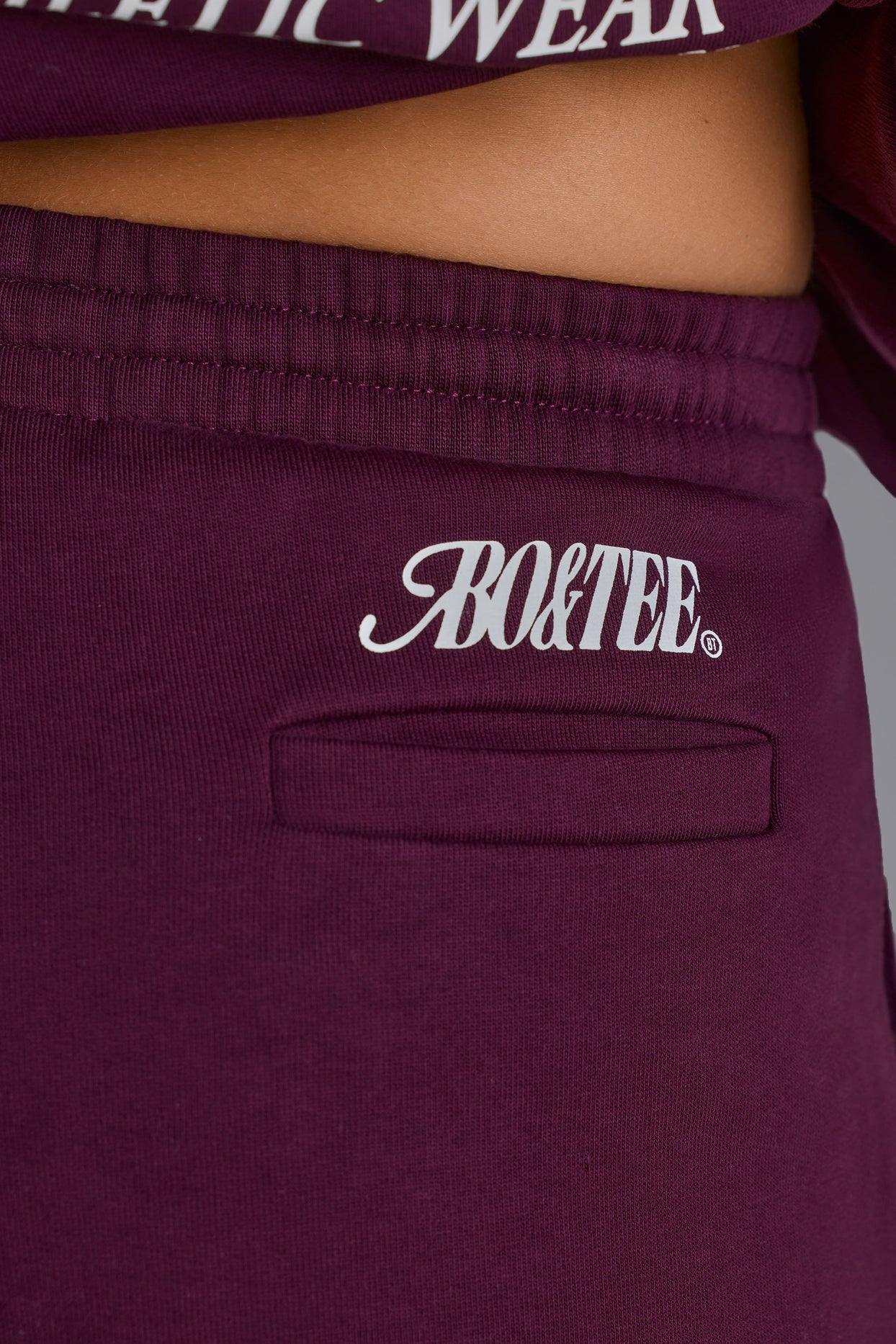 Soft Cotton Jersey Relaxed Mid-Rise Joggers in Grape - 4