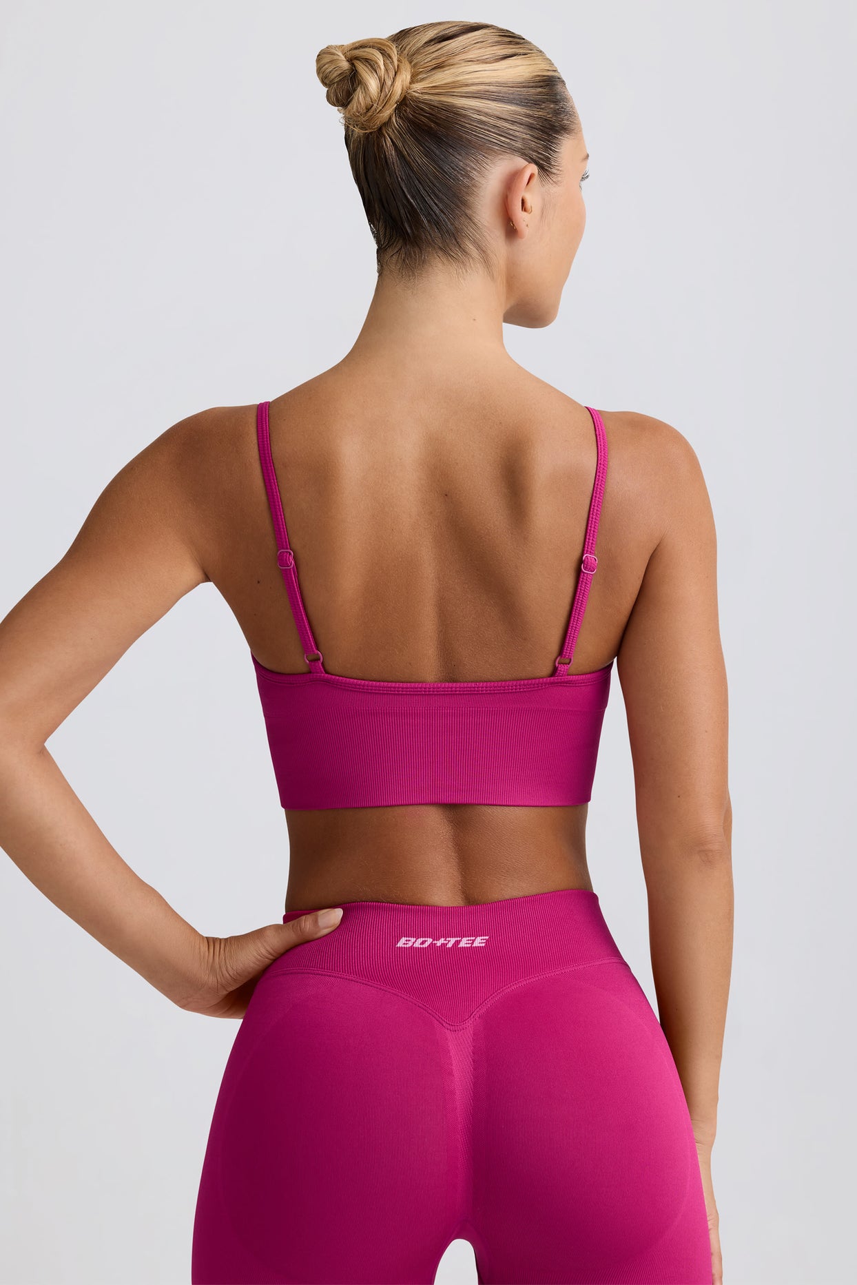 Define Luxe V-Neck Sports Bra in Berry - 4