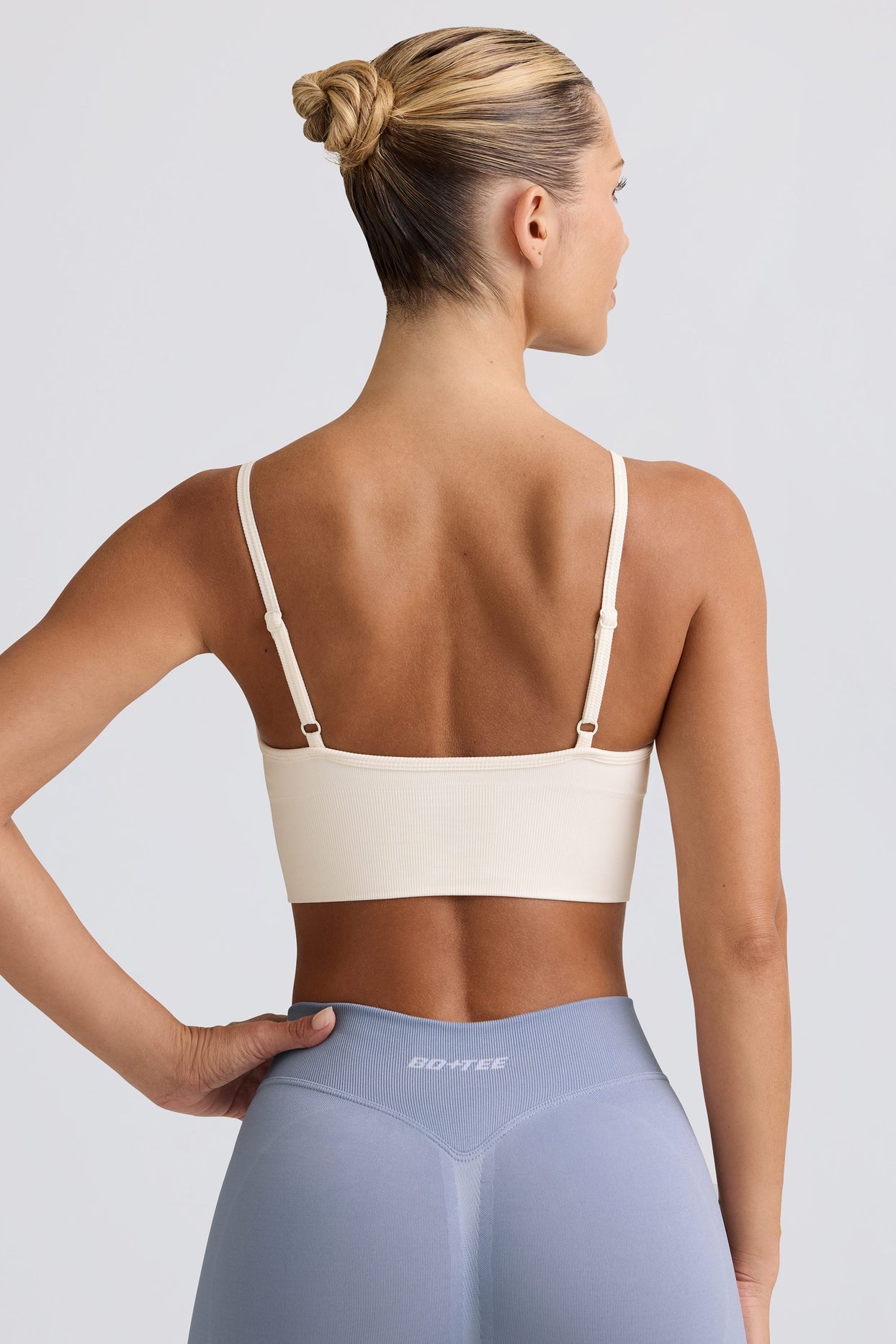 Define Luxe V-Neck Sports Bra in White - 2