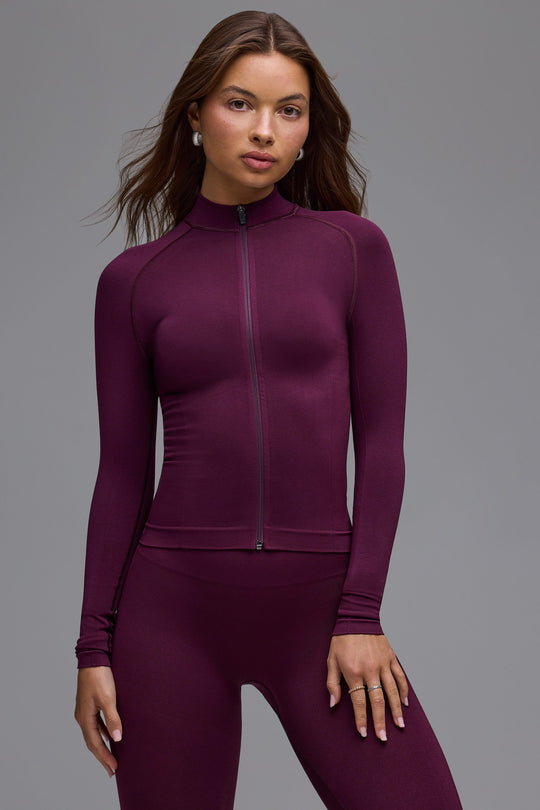 Define Luxe ZipUp Jacket in Grape Oh Polly