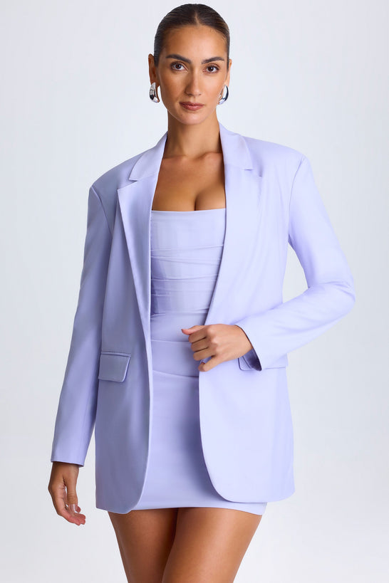 Oversized Single-Breasted Blazer in Soft Lilac