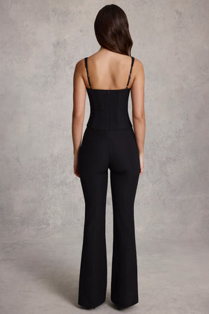 Corset Flared Jumpsuit in Black