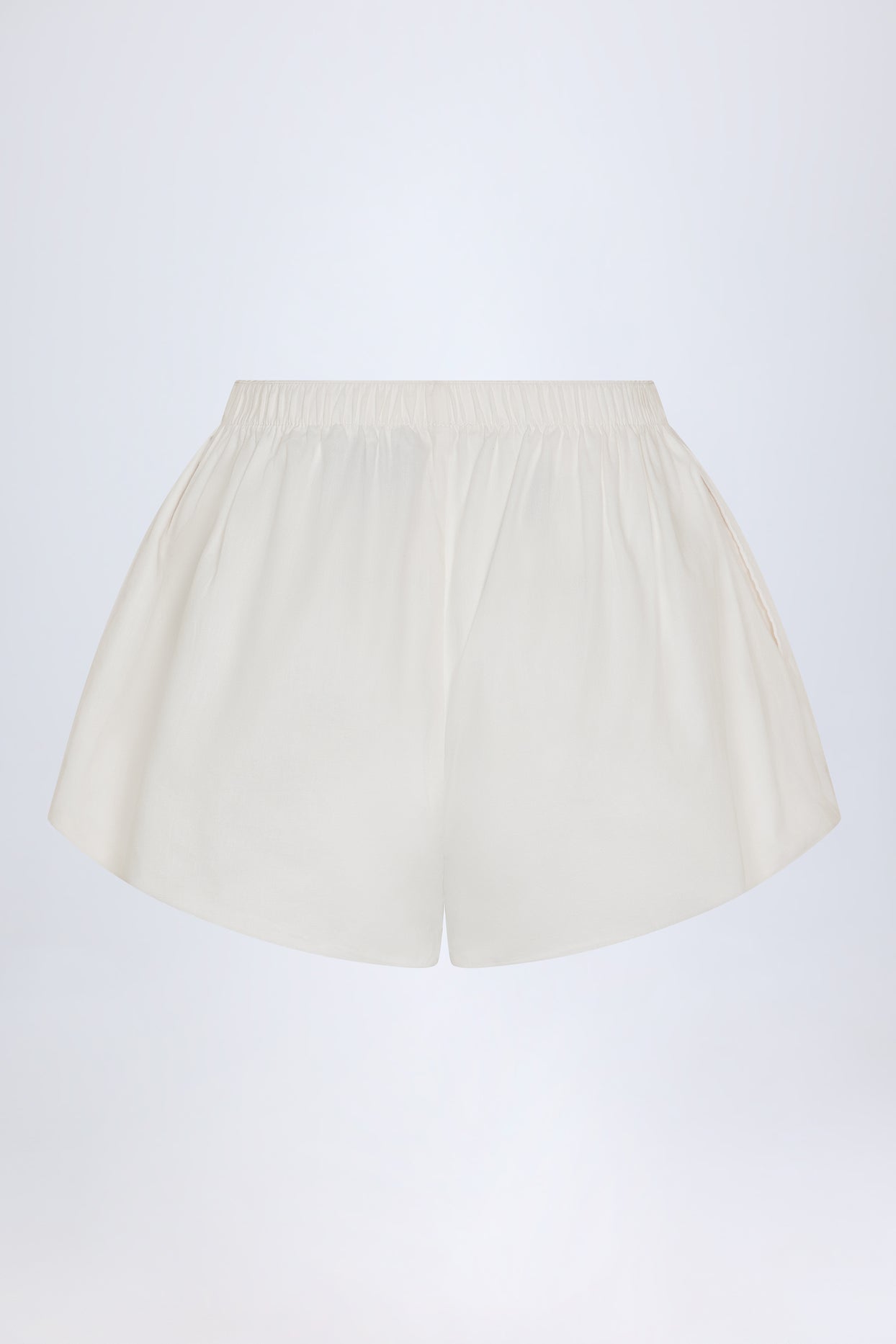 Tie-Front Cotton-Poplin Shorts in White - 4